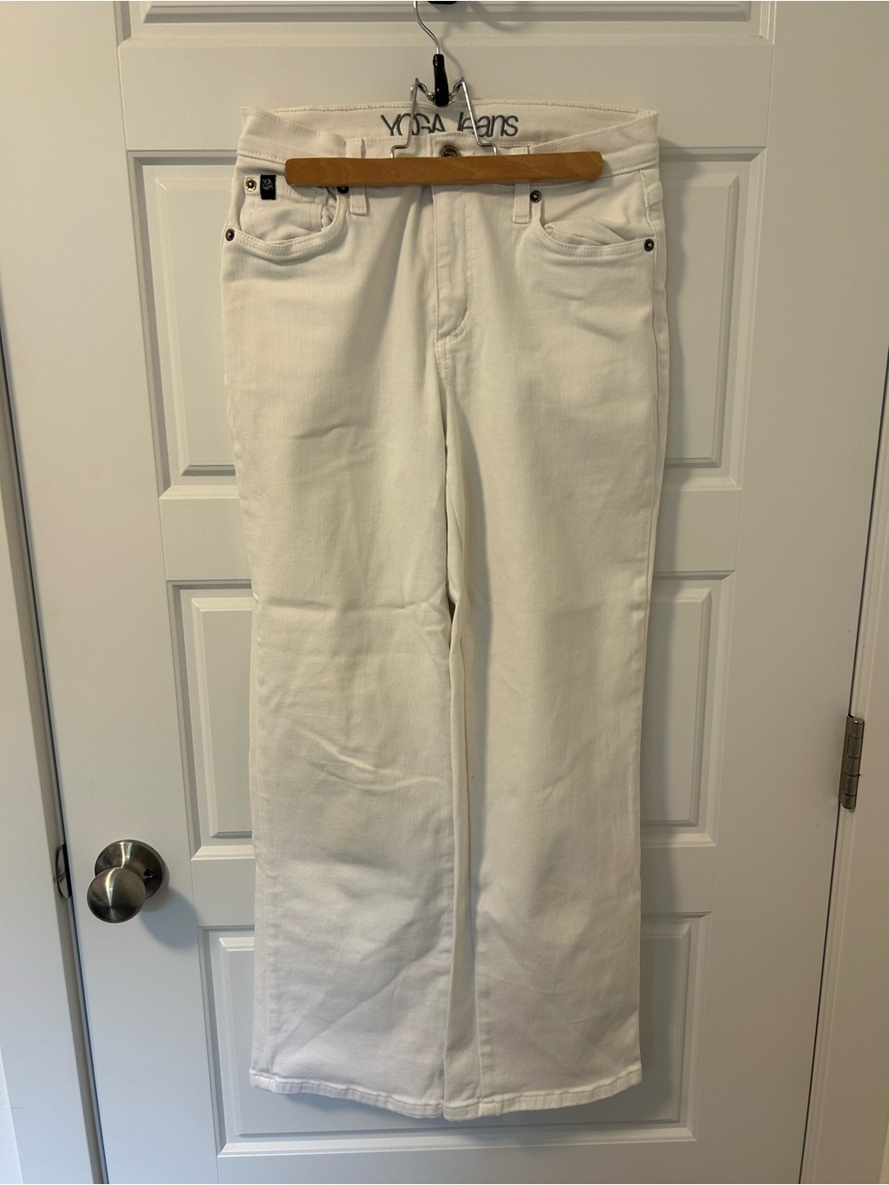 Yoga Jeans Wide-Leg White Jeans — Flared Silhouette